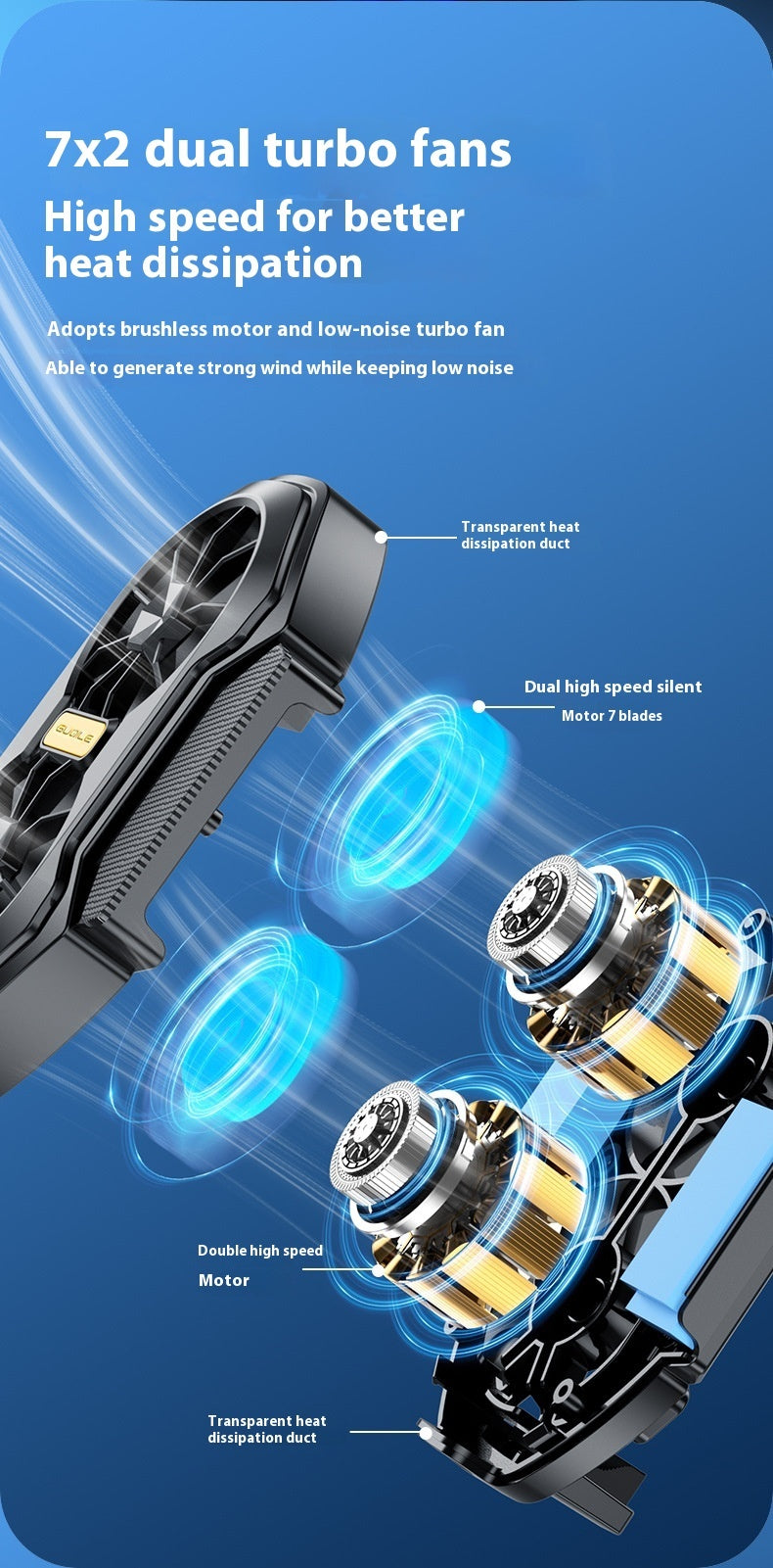 FS01 Twin Fan Air-cooled Charging Mobile Phone Radiator