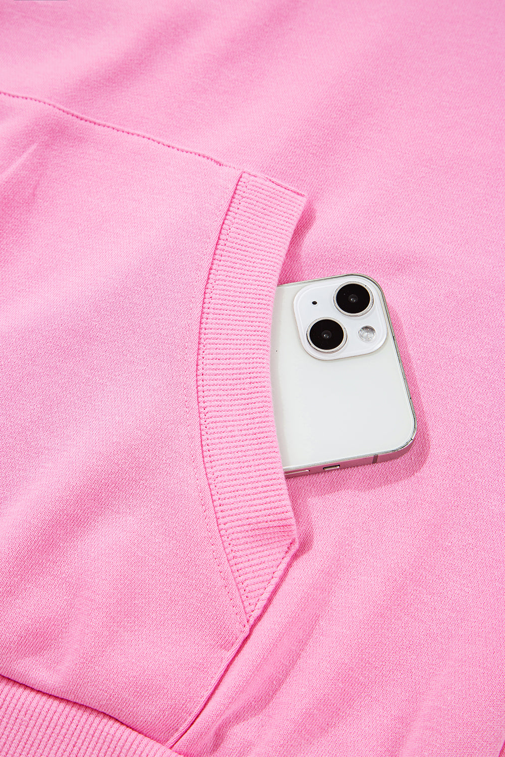 Bonbon Checkered Patchwork Kangaroo Pocket Half Zipper Hoodie