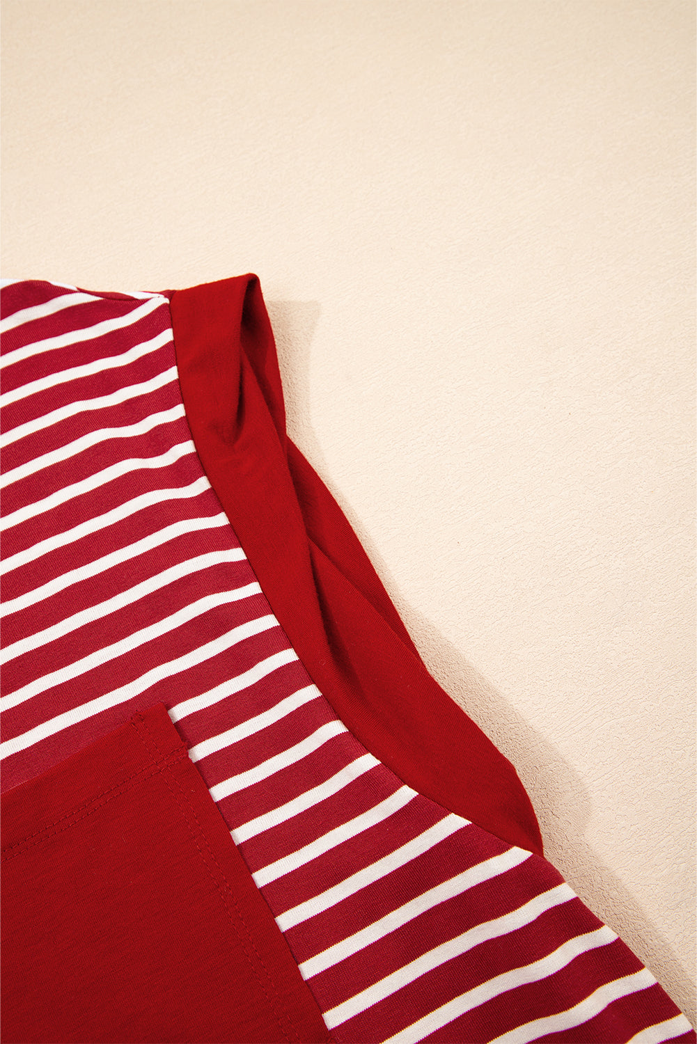 Black Stripe Chest Pocket Patch Round Neck Tank Top