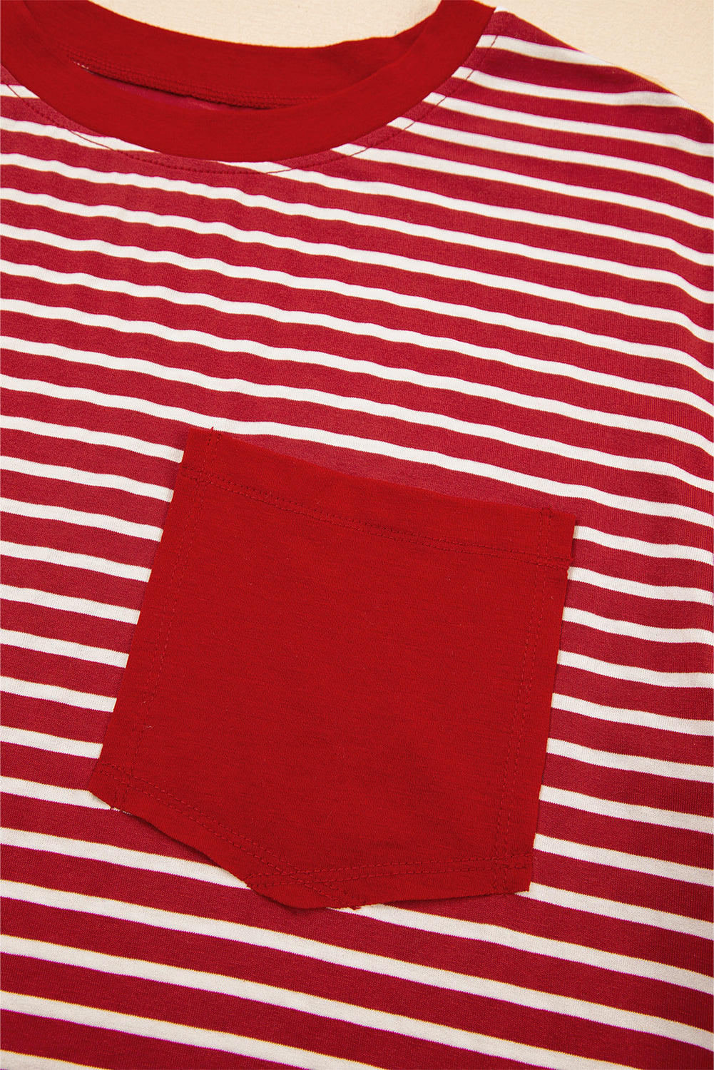 Black Stripe Chest Pocket Patch Round Neck Tank Top