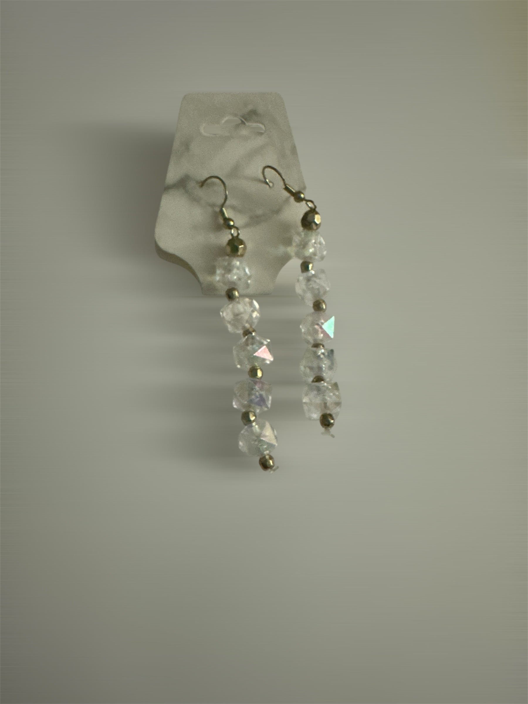 Gold and dazzling Clear bead Earrings with bracelet