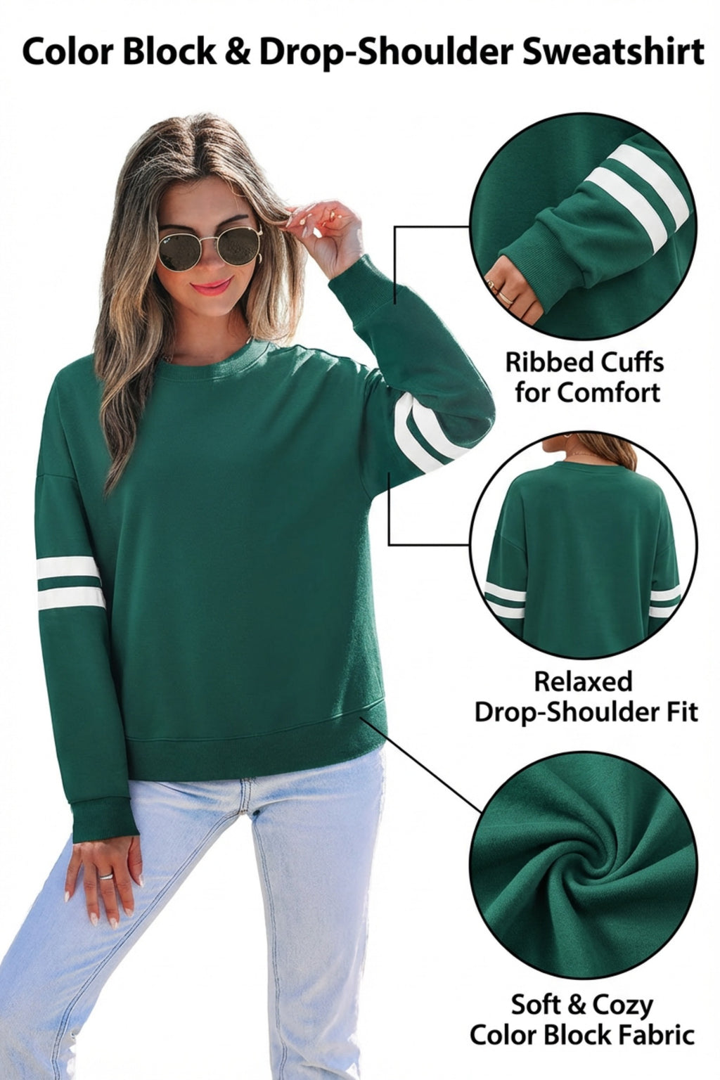 Orange Varsity Striped Detail Drop Shoulder Oversized Sweatshirt