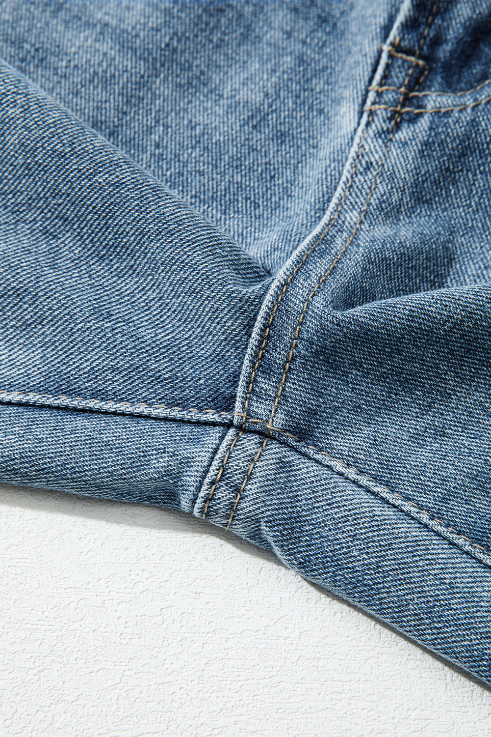 Dusk Blue Embroidered Cropped Wide Leg High Waist Jeans