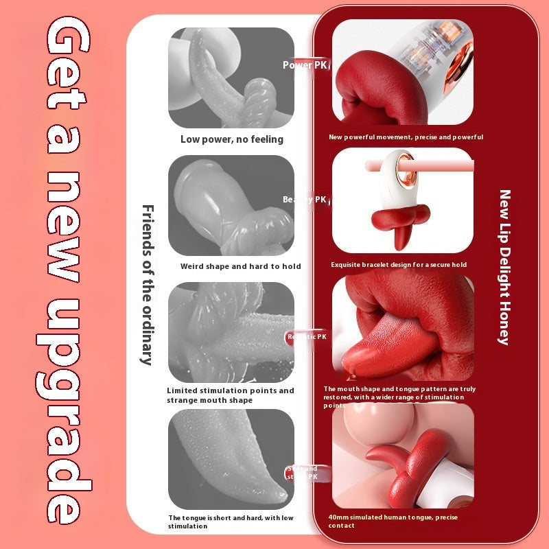 Red Lips Tongue Licking Big Mouth Lips Happy Honey Tongue For Women