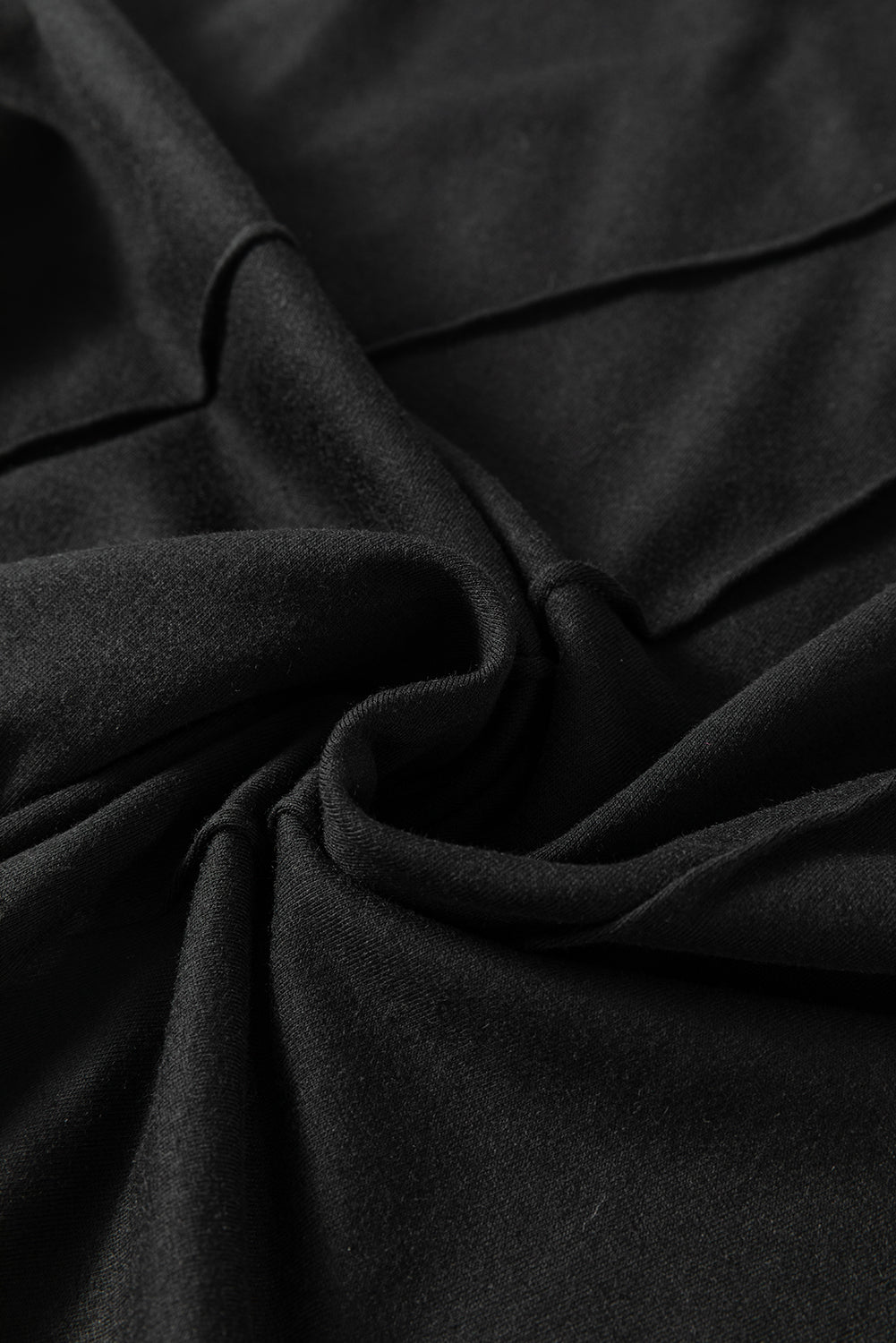 Gray Crew Neck Pleated Tank Top