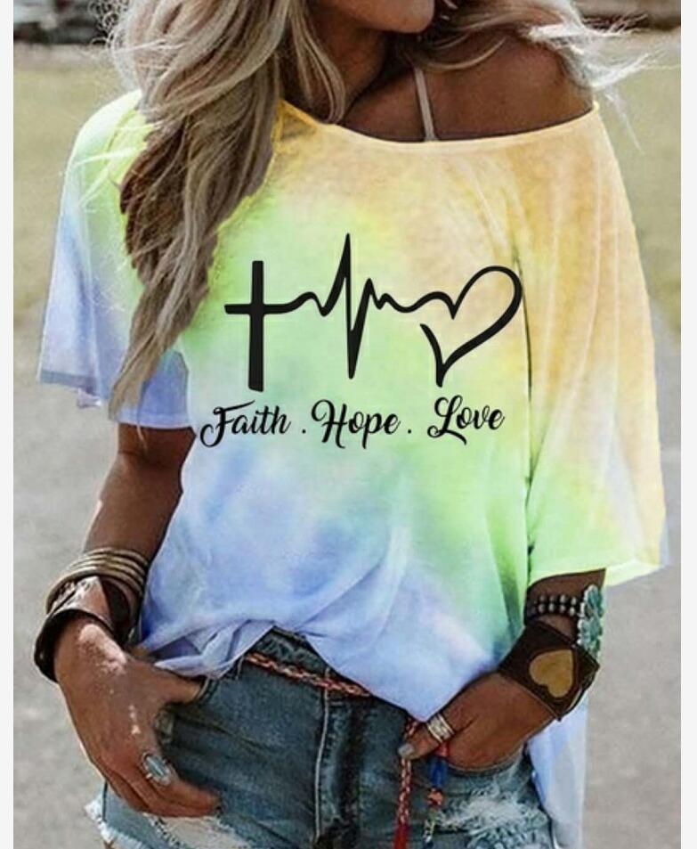 Tie Dye Gradient Print Loose T-Shirt Women's Top