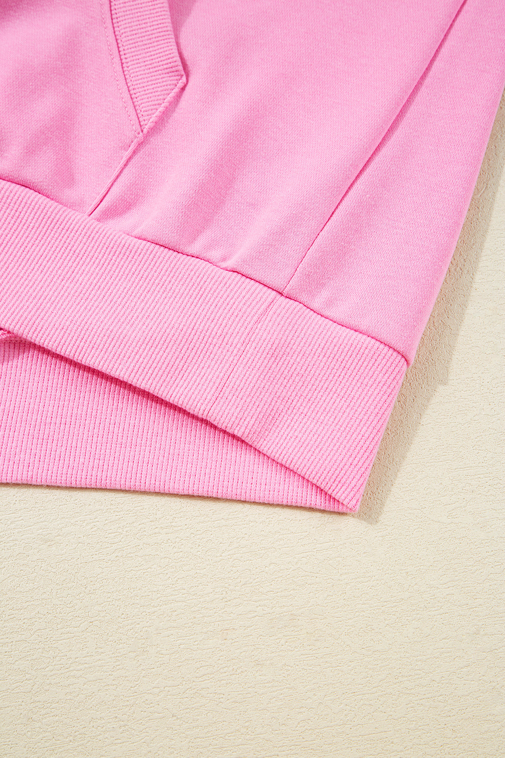 Bonbon Checkered Patchwork Kangaroo Pocket Half Zipper Hoodie