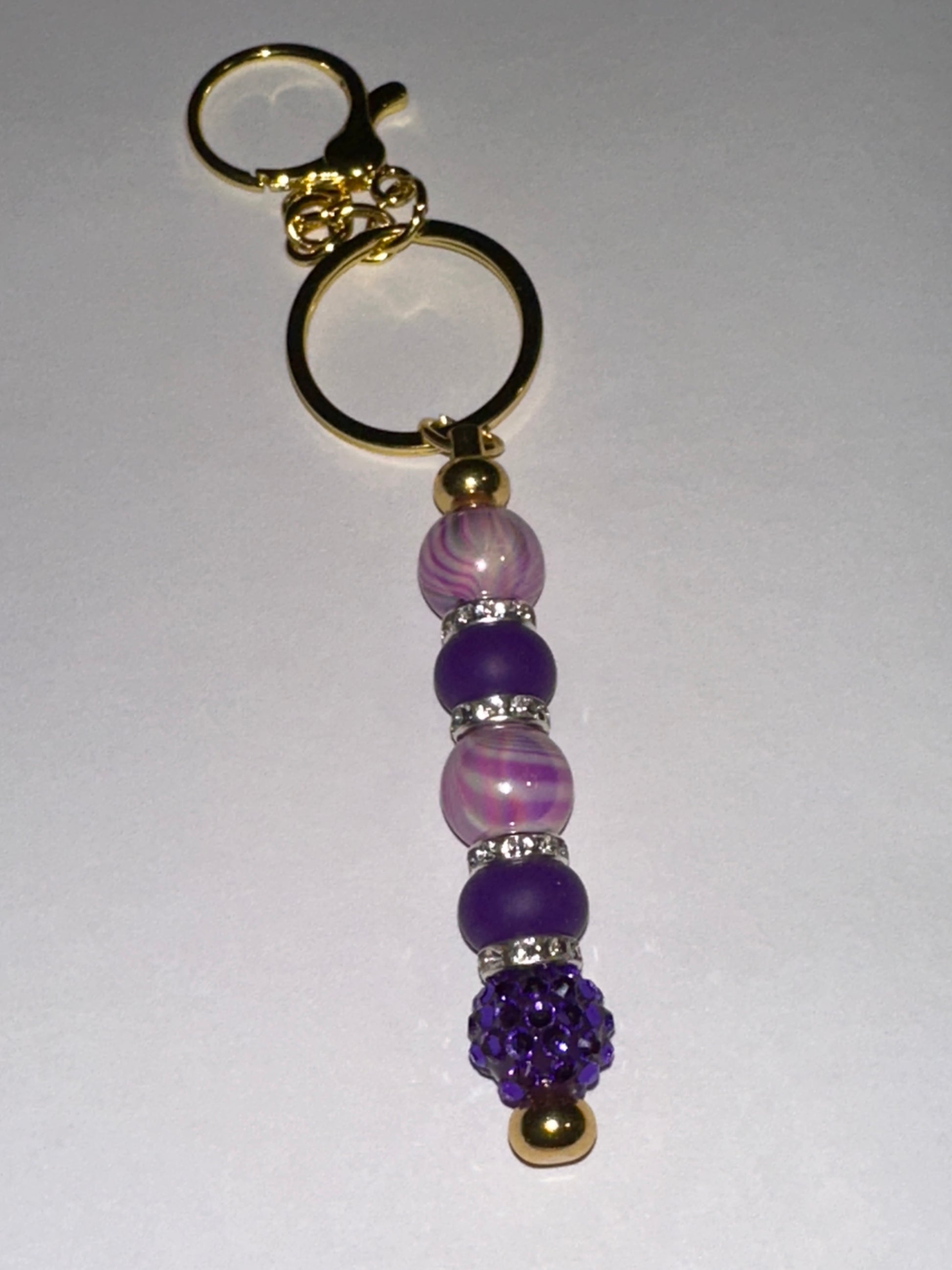 Purple bead keychain