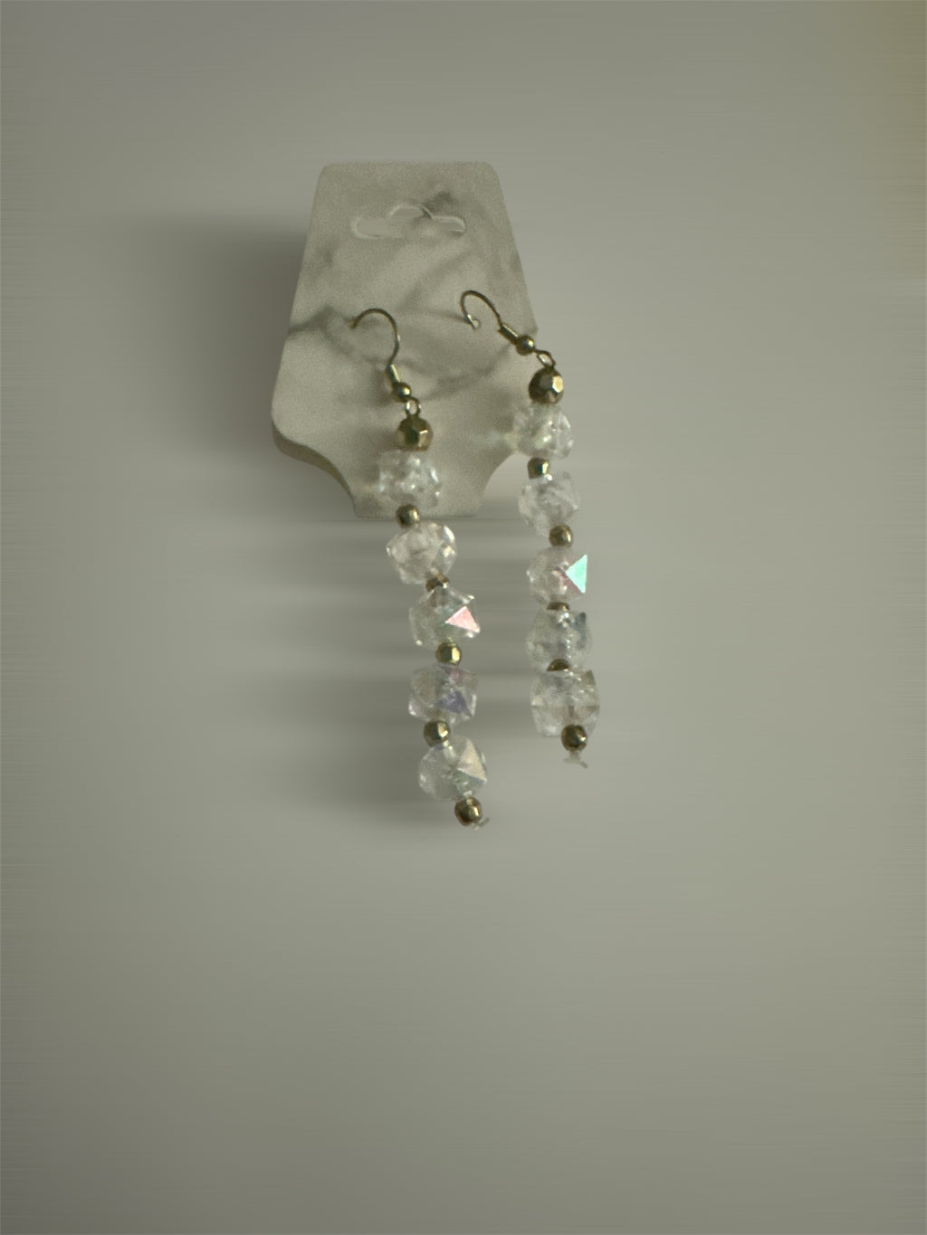 Gold and dazzling Clear bead Earrings with bracelet