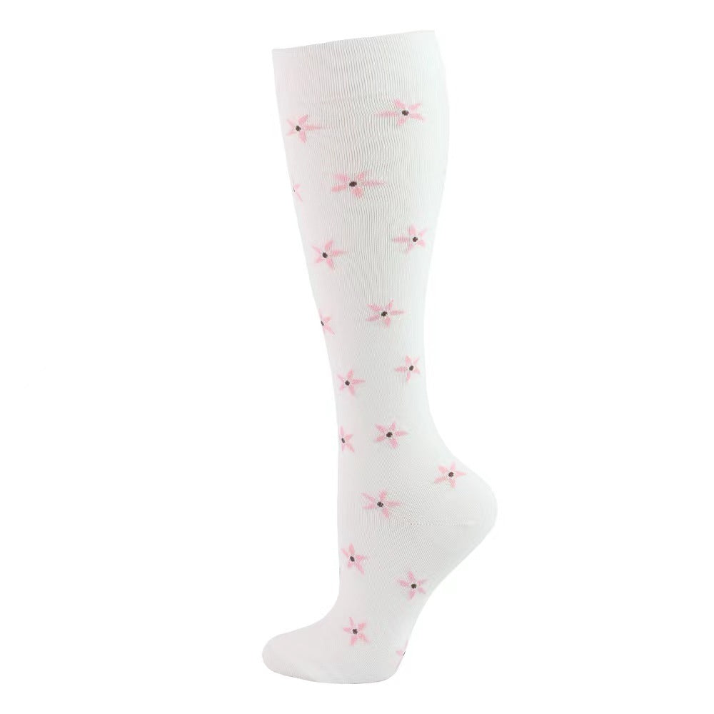 Sports Pressure Spring Flower Elastic Stockings