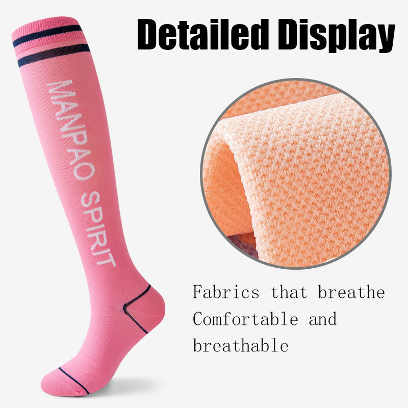 5 Pairs Womens Pressure Running Skipping Rope Fitness Sports Socks  Mid-length Tube High Barrel Calf Muscle Energy
