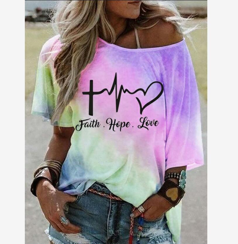 Tie Dye Gradient Print Loose T-Shirt Women's Top