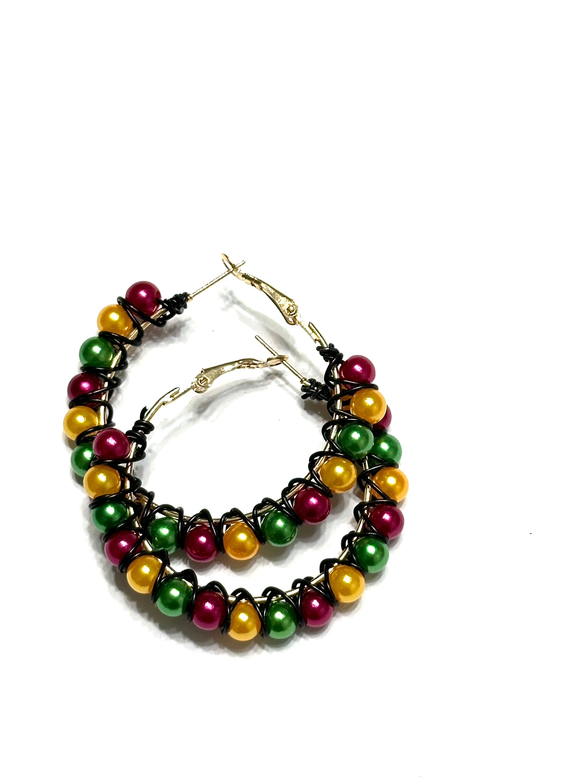 African Color Bead Earrings