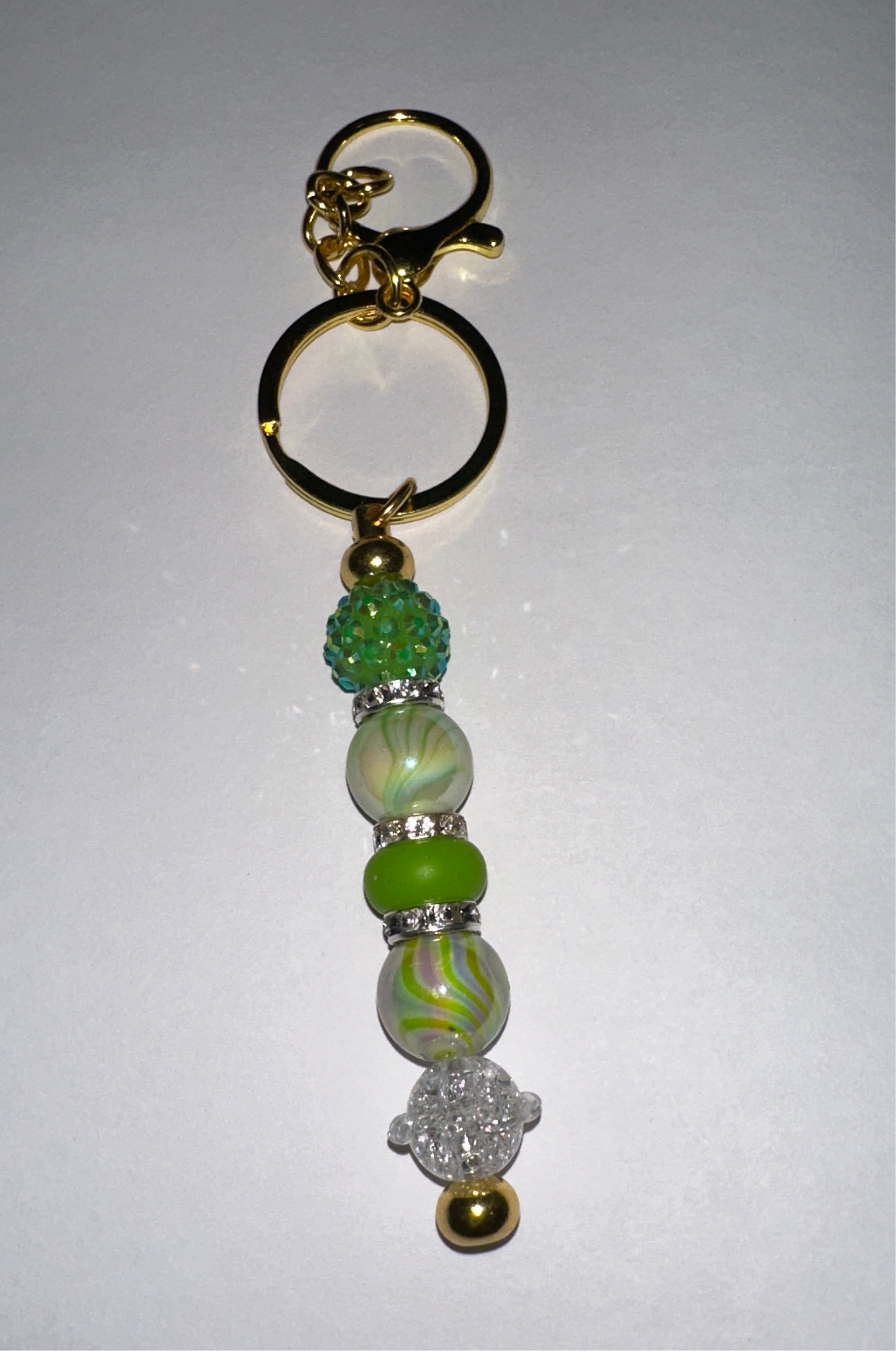 Green bead keychain