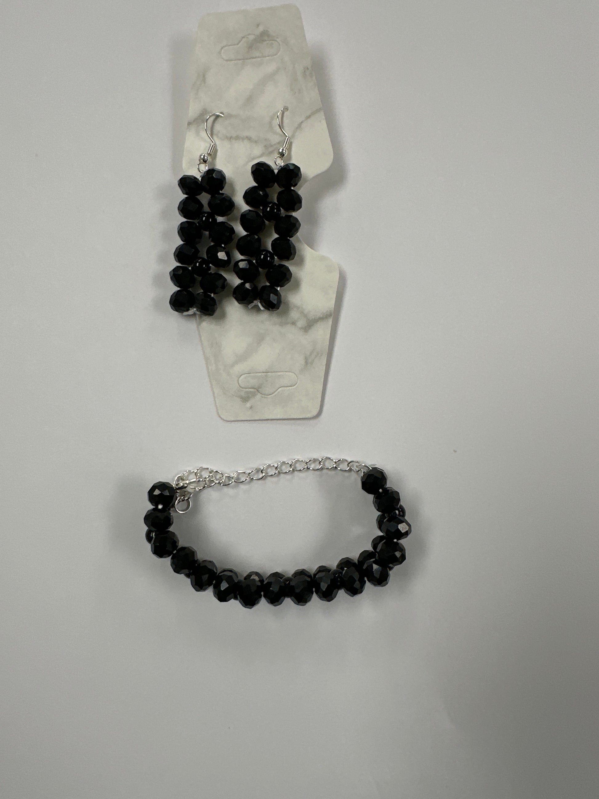 Black Earrings & Bracelet