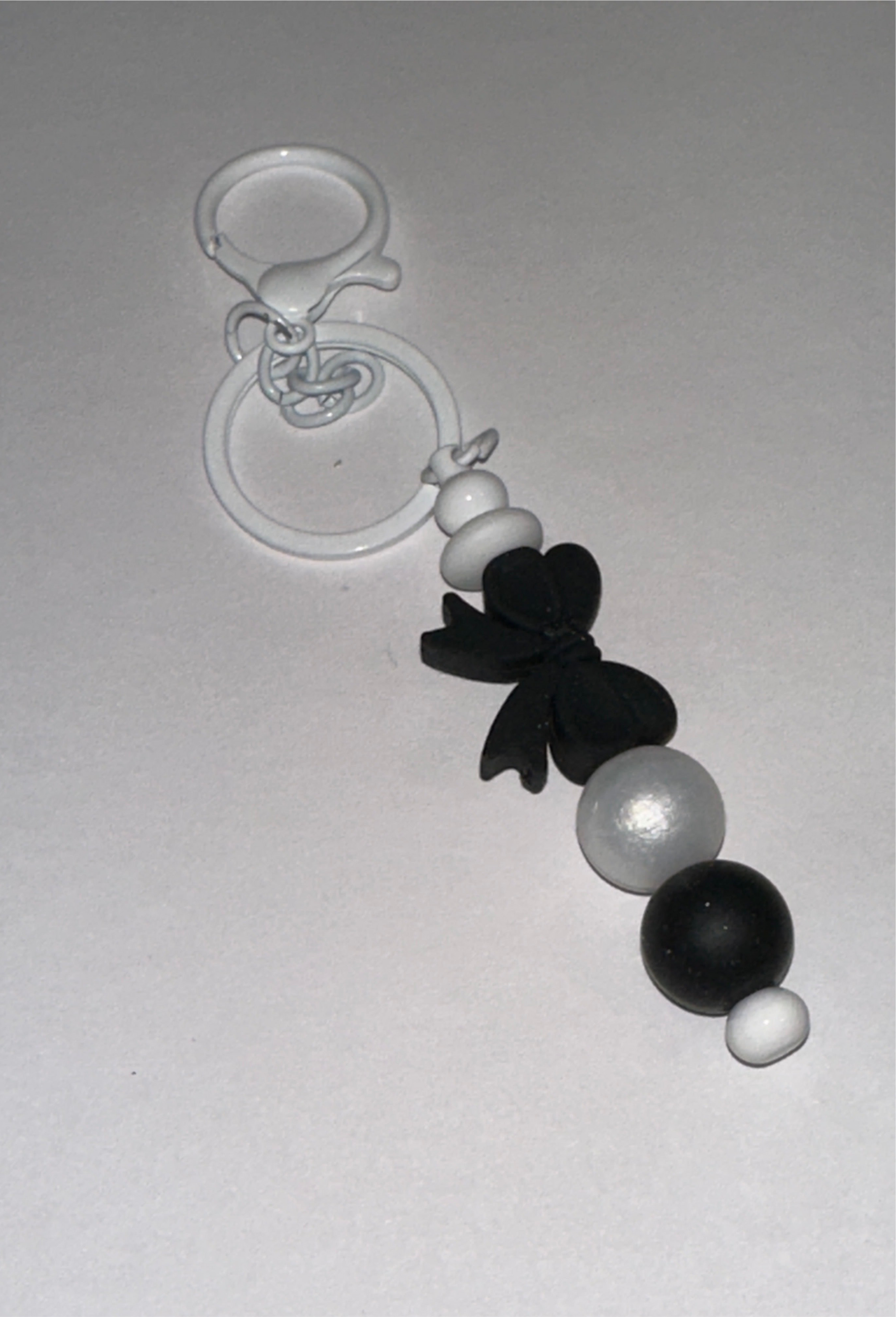 Black & White bead Keychain