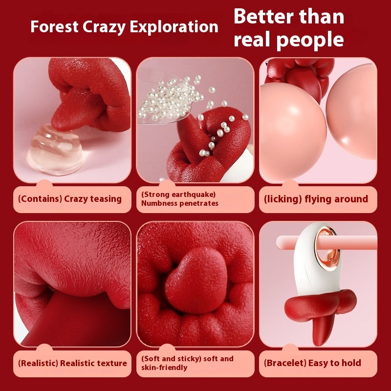 Red Lips Tongue Licking Big Mouth Lips Happy Honey Tongue For Women