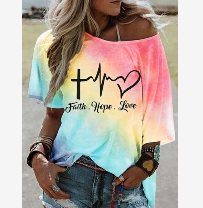 Tie Dye Gradient Print Loose T-Shirt Women's Top