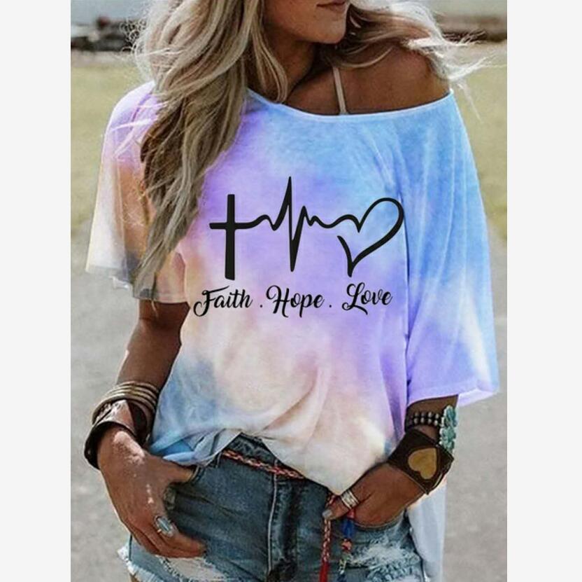 Tie Dye Gradient Print Loose T-Shirt Women's Top