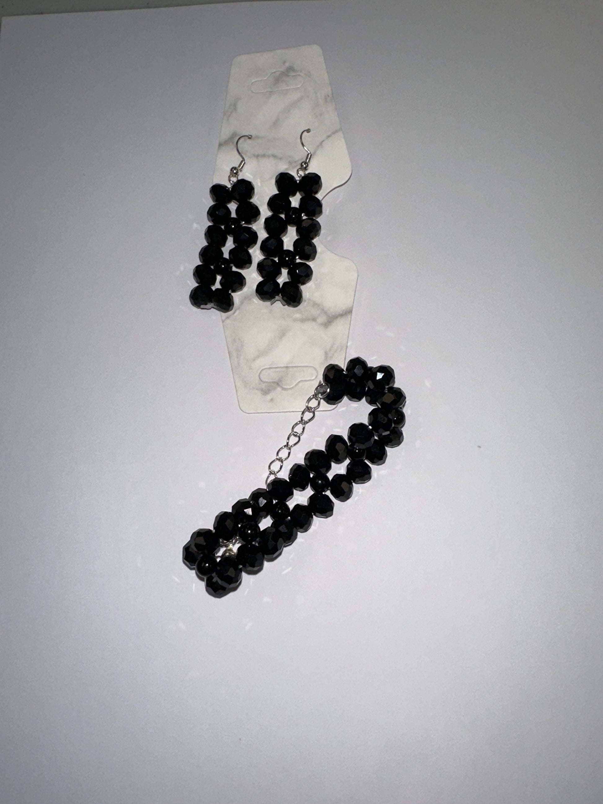 Black Earrings & Bracelet