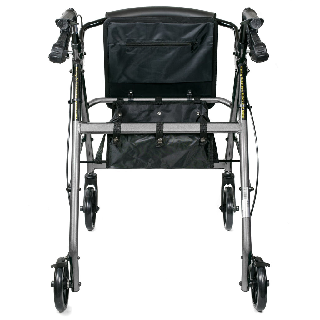 McKesson Lightweight 4 Wheel Rollator Walker, Silver