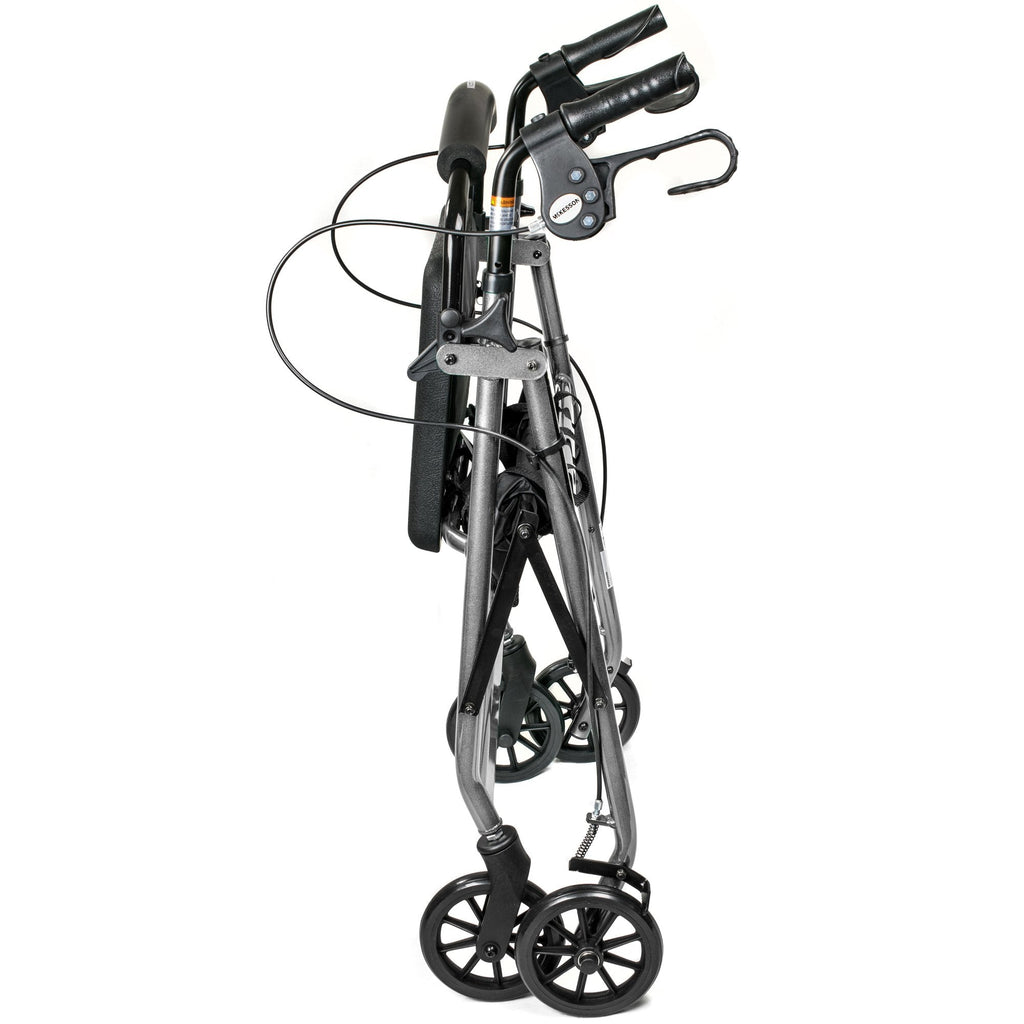 McKesson Lightweight 4 Wheel Rollator Walker, Silver