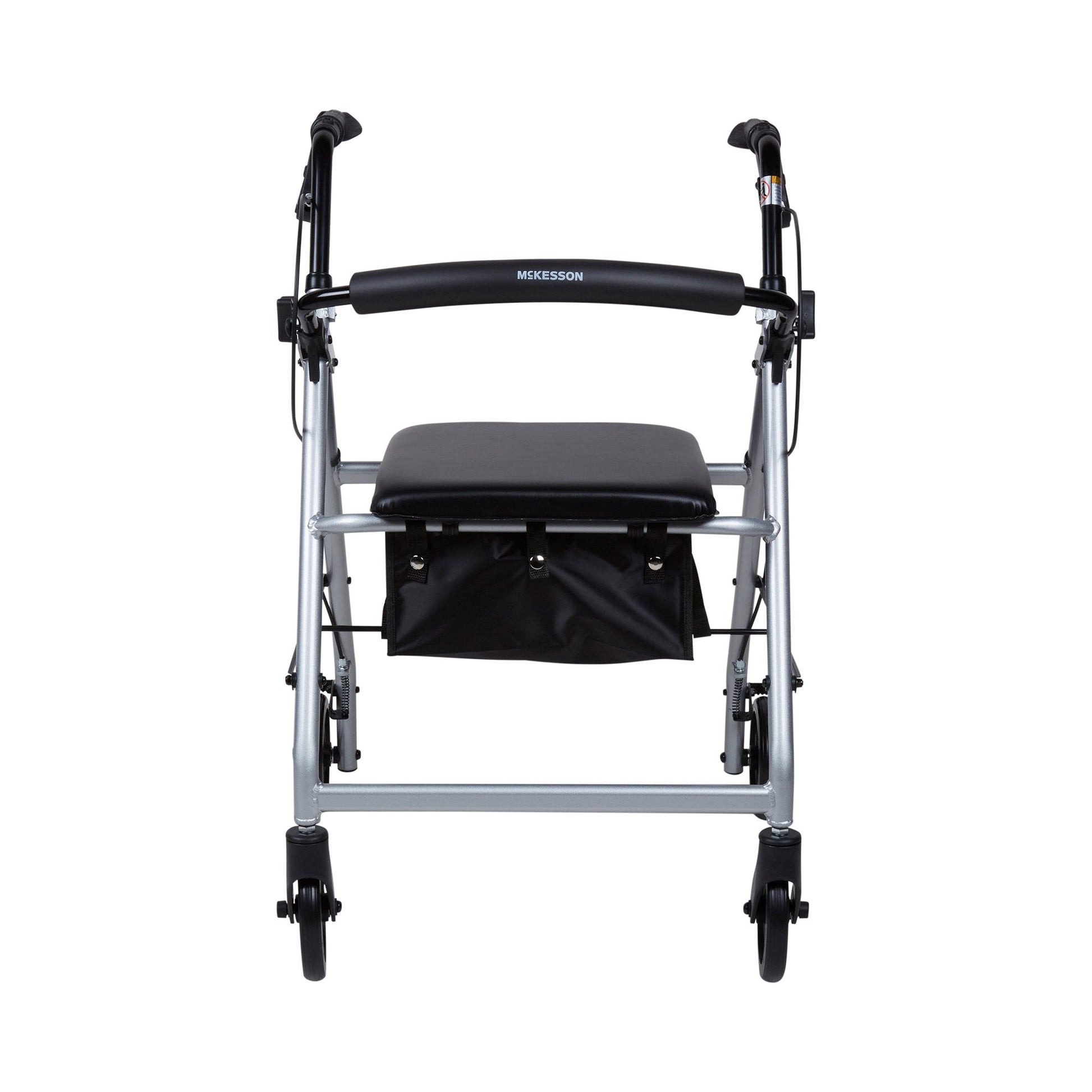 McKesson Lightweight 4 Wheel Rollator Walker, Silver