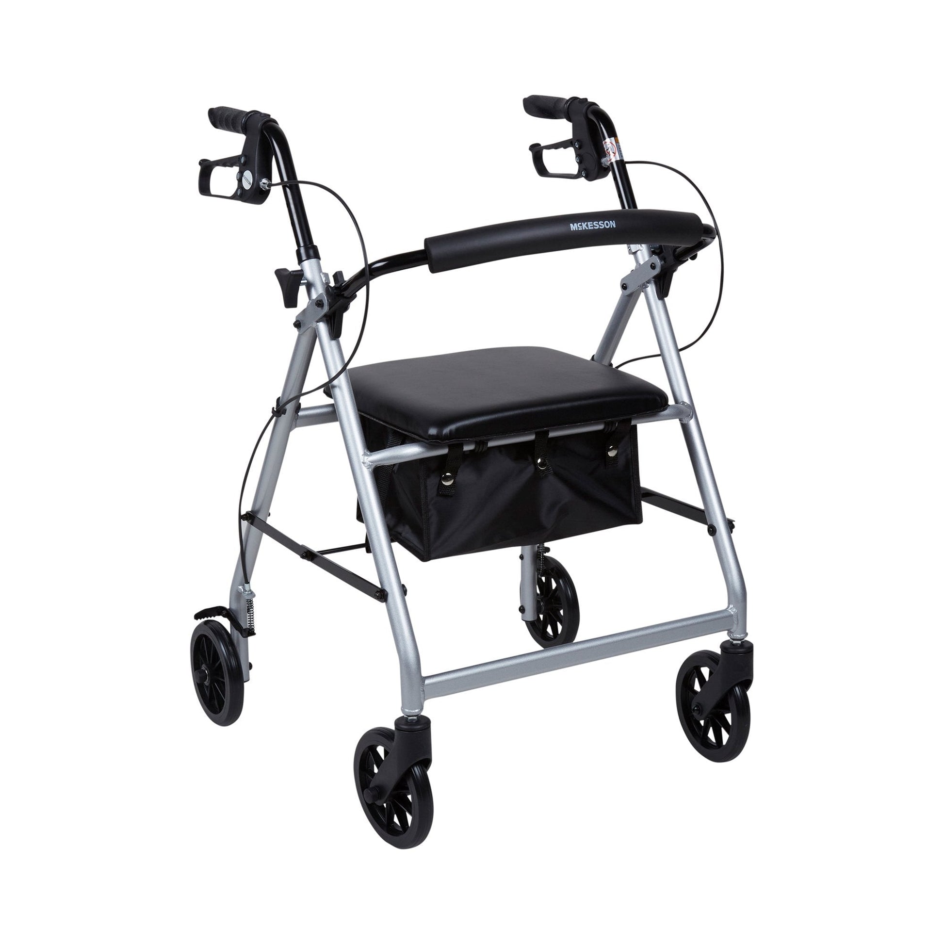 McKesson Lightweight 4 Wheel Rollator Walker, Silver