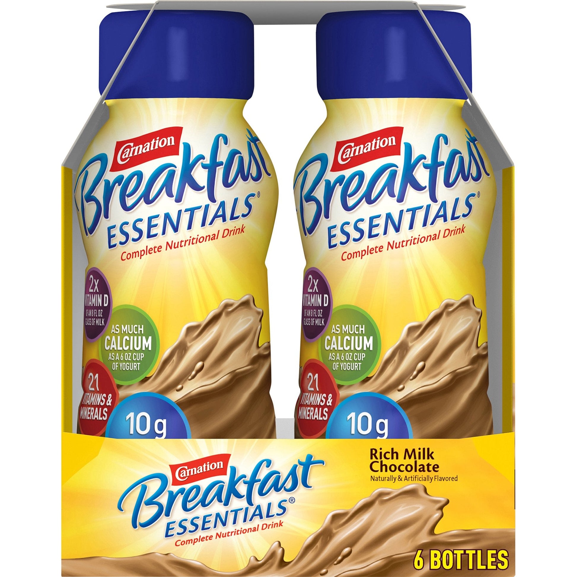 Nestle Carnation Breakfast Essentials, 8 oz Bottle, Rich Milk Chocolate