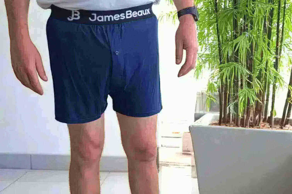 Bamboo Boxer Shorts for Men James Beaux Men's Heather Blue