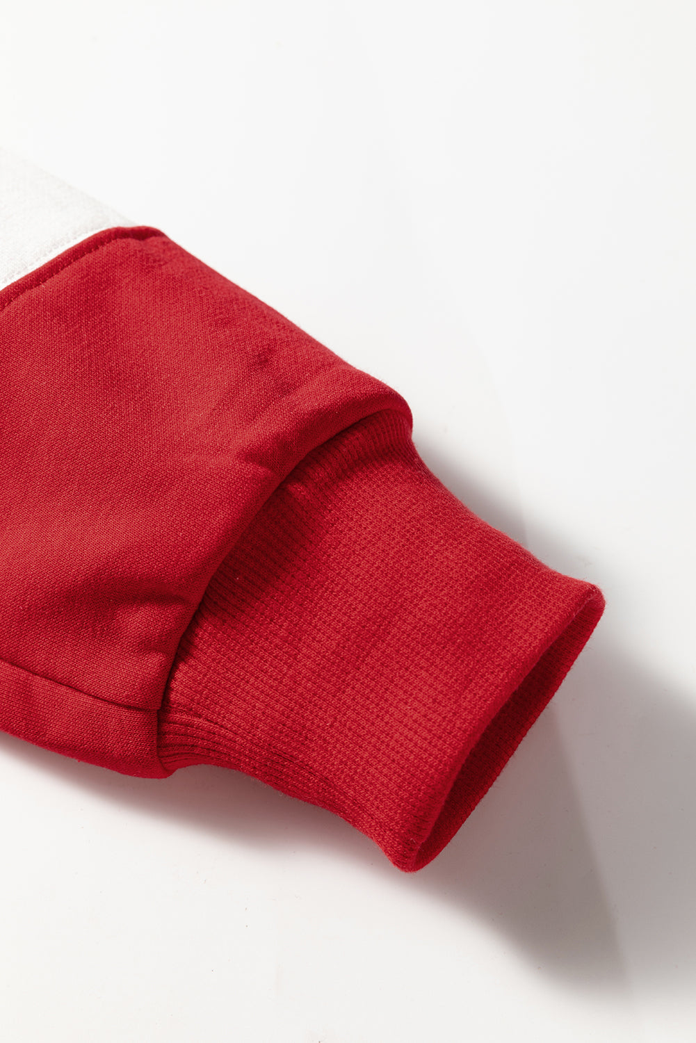 Fiery Red Colorblock Drop Shoulder Baggy Sweatshirt