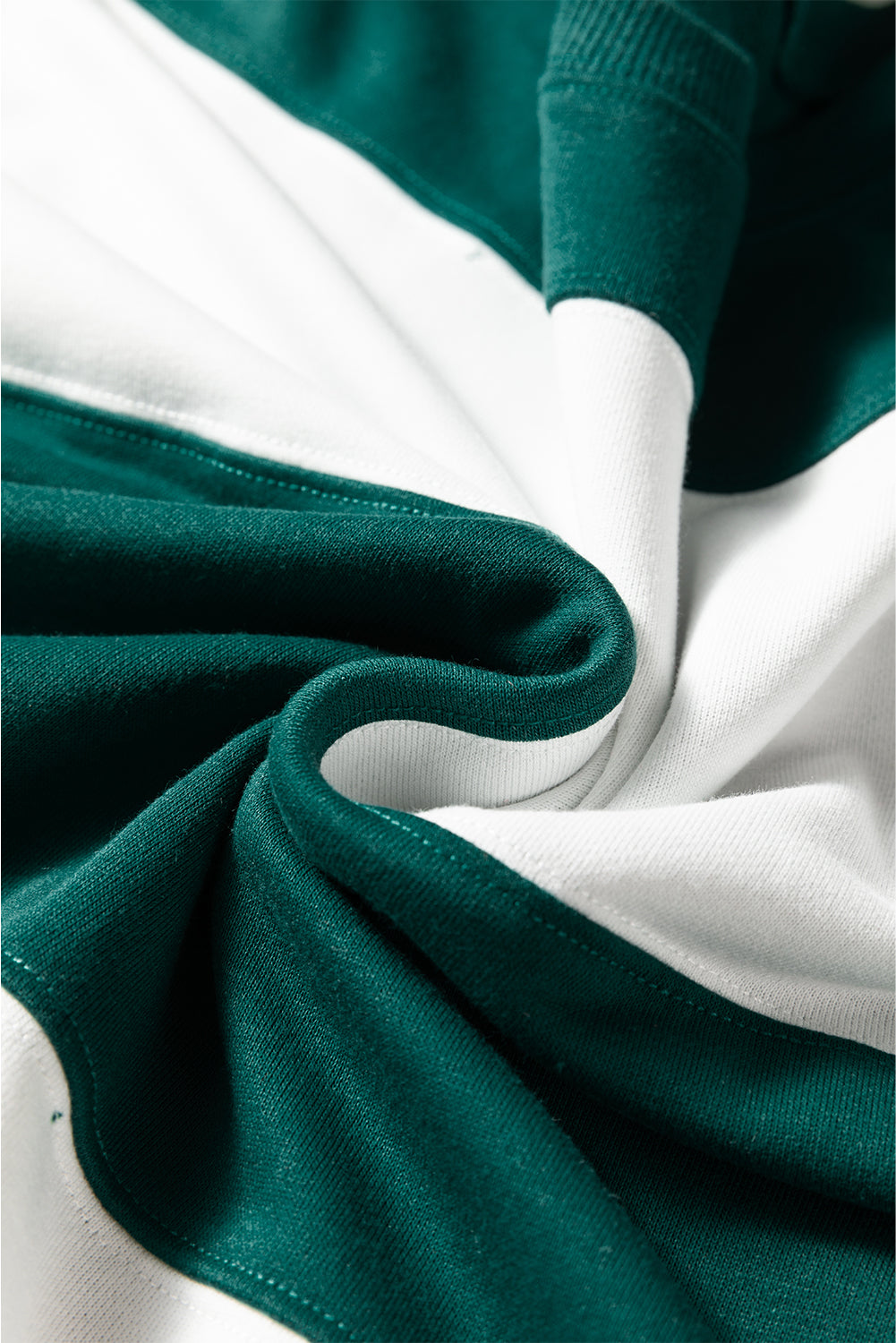 Fiery Red Colorblock Drop Shoulder Baggy Sweatshirt