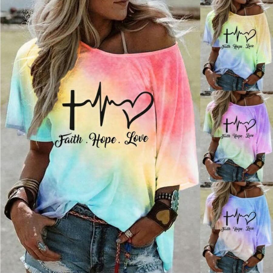 Tie Dye Gradient Print Loose T-Shirt Women's Top