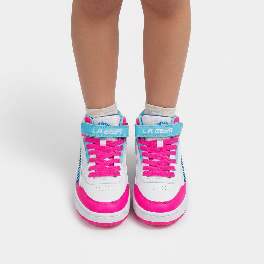 Kids Flame Hightop | White x Pink x Blue